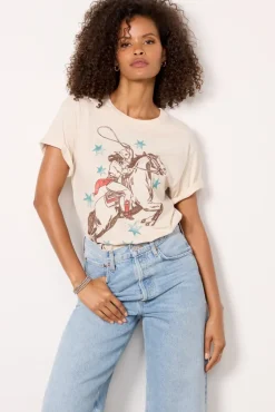 Tops & Tees<LETLUV Rodeo Tee Offwhite
