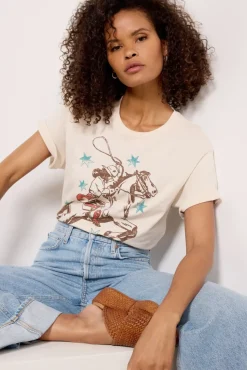 Tops & Tees<LETLUV Rodeo Tee Offwhite