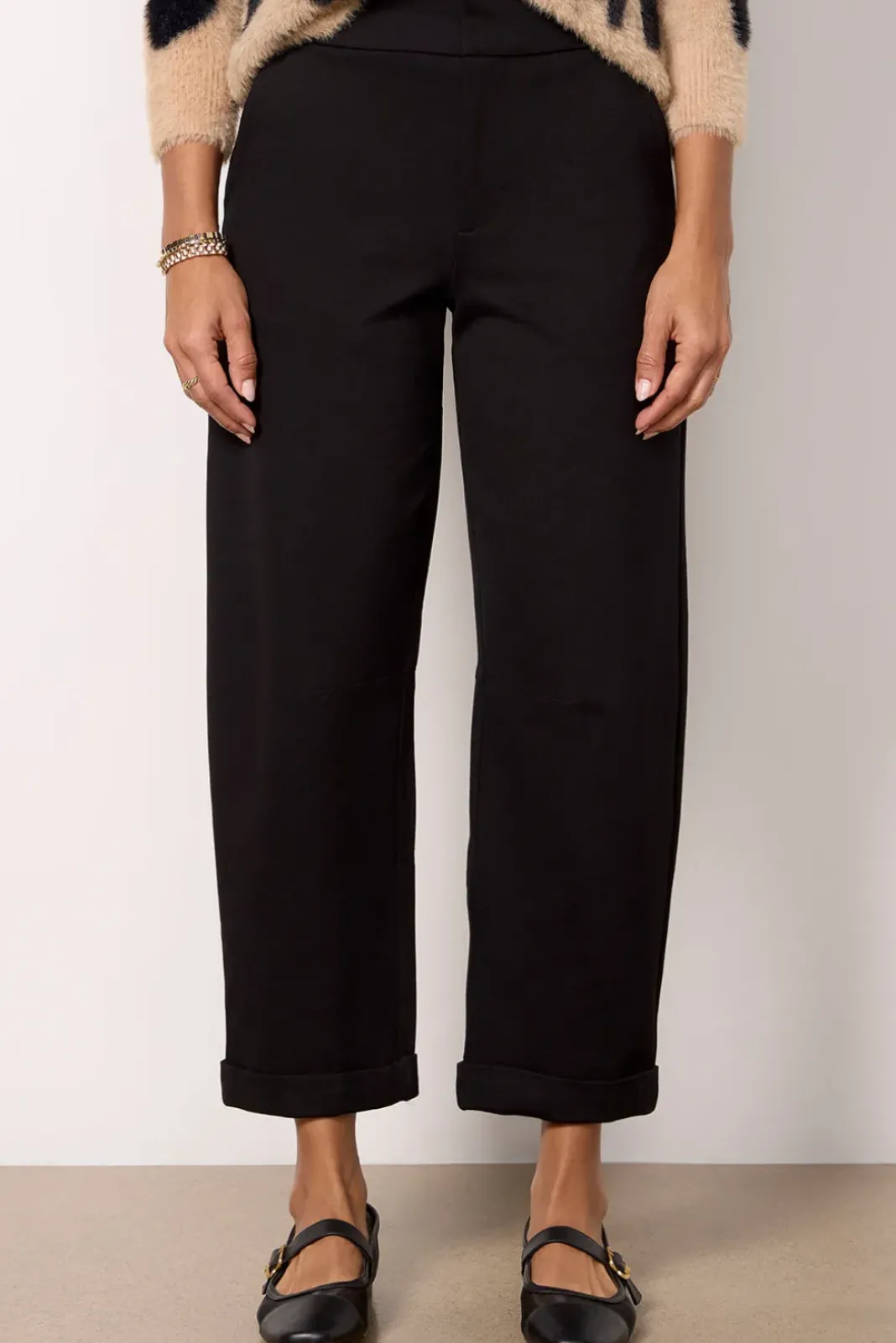 Pants & Leggings<SANCTUARY Rolled Straight leg Trouser Black