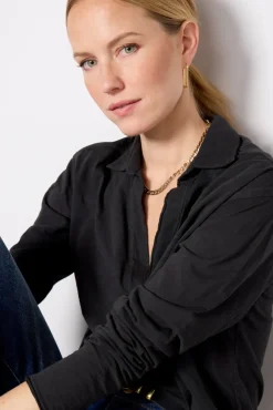 Tops & Tees<EVEREVE Romy Relaxed Polo Top Washedblack