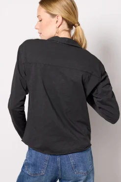 Tops & Tees<EVEREVE Romy Relaxed Polo Top Washedblack