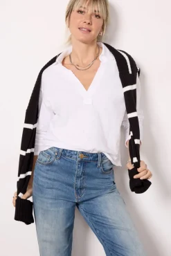 Tops & Tees<EVEREVE Romy Relaxed Polo Top White