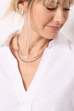 Tops & Tees<EVEREVE Romy Relaxed Polo Top White