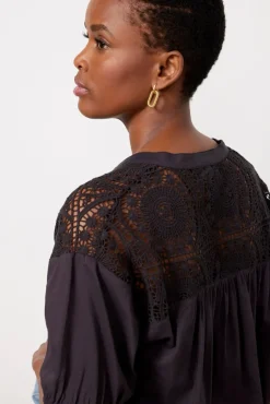 Tops & Tees<EVEREVE Rowan Eyelet Back Shirt Black