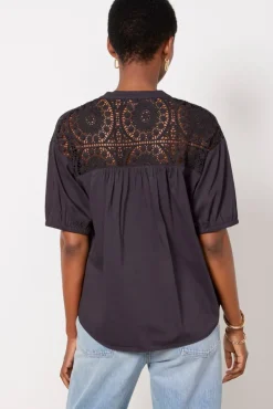 Tops & Tees<EVEREVE Rowan Eyelet Back Shirt Black
