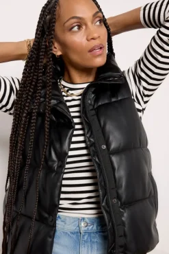 Blazers & Jackets<EVEREVE Rowan Puffer Vest Blackfauxleather