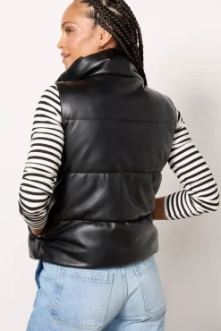 Blazers & Jackets<EVEREVE Rowan Puffer Vest Blackfauxleather