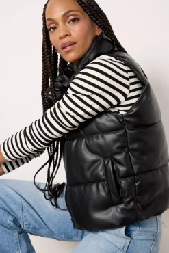 Blazers & Jackets<EVEREVE Rowan Puffer Vest Blackfauxleather
