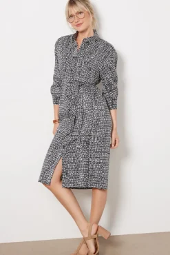 Dresses<EMERSON FRY Ry Shirtdress Painterlydotsblack