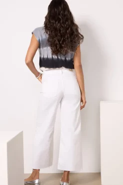 Jeans<AG Saige Wide Leg Crop Modernwhite