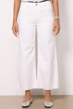 Jeans<AG Saige Wide Leg Crop Modernwhite