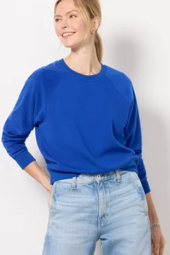 Sweatshirts<Z SUPPLY Saldana Reverse Fleece Sweatshirt Cobalt