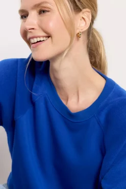 Sweatshirts<Z SUPPLY Saldana Reverse Fleece Sweatshirt Cobalt