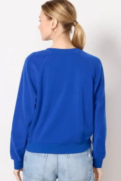 Sweatshirts<Z SUPPLY Saldana Reverse Fleece Sweatshirt Cobalt