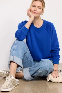 Sweatshirts<Z SUPPLY Saldana Reverse Fleece Sweatshirt Cobalt