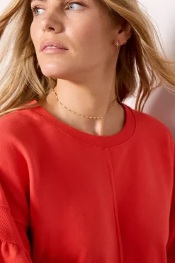 Sweatshirts<EVEREVE Samantha Puff Sleeve Sweatshirt Red