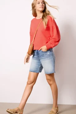 Sweatshirts<EVEREVE Samantha Puff Sleeve Sweatshirt Red