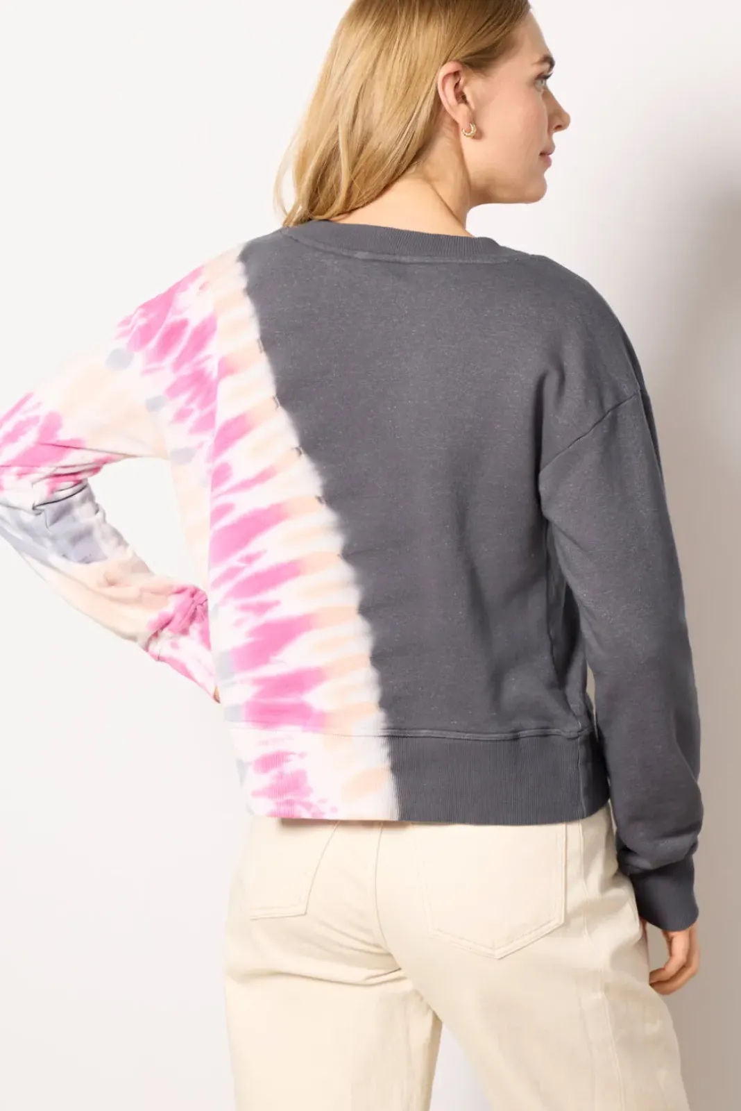 Sweatshirts<EVEREVE Sarah Tie Dye Sweatshirt Charcoal/Pink