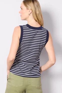 Tops & Tees<EVEREVE Sarina V Neck Tank Navystripe