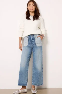 Jeans<PAIGE Sasha Ankle w Reverse Utility Pockets Saylordistressed