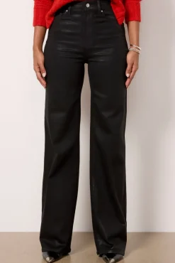 Pants & Leggings<PAIGE Sasha Coated Wide Leg Blackfog