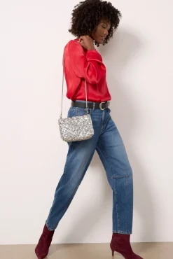 Tops & Tees<CLOTH AND STONE Satin Drape Neck Blouse Icedcranberry