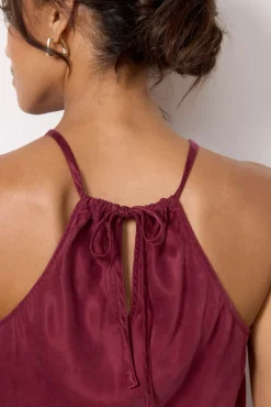 Tops & Tees<CLOTH AND STONE Satin Top Deepplum