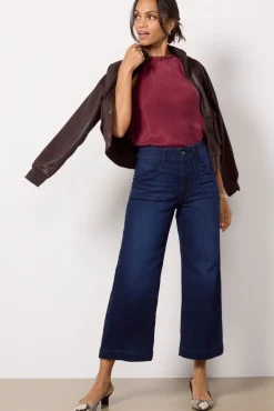 Tops & Tees<CLOTH AND STONE Satin Top Deepplum