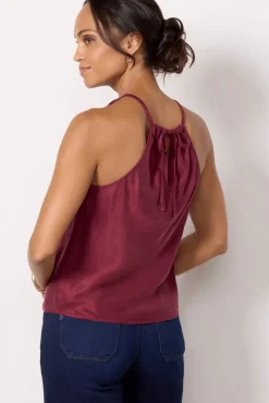 Tops & Tees<CLOTH AND STONE Satin Top Deepplum