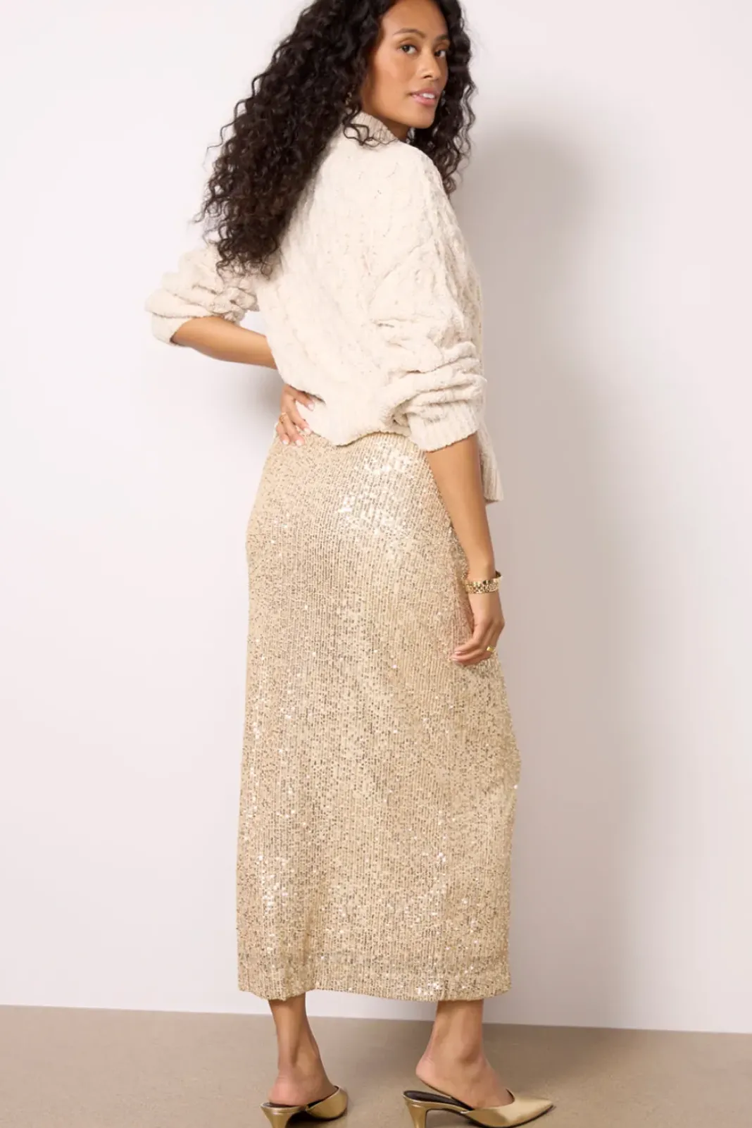 Skirts<Z SUPPLY Saturn Sequin skirt Champagne