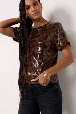 Tops & Tees<SANCTUARY Sequin Perfect Tee Nightspots