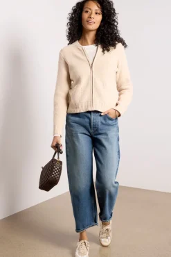 Sweaters<EVEREVE Shayla Bomber Cardigan Dune