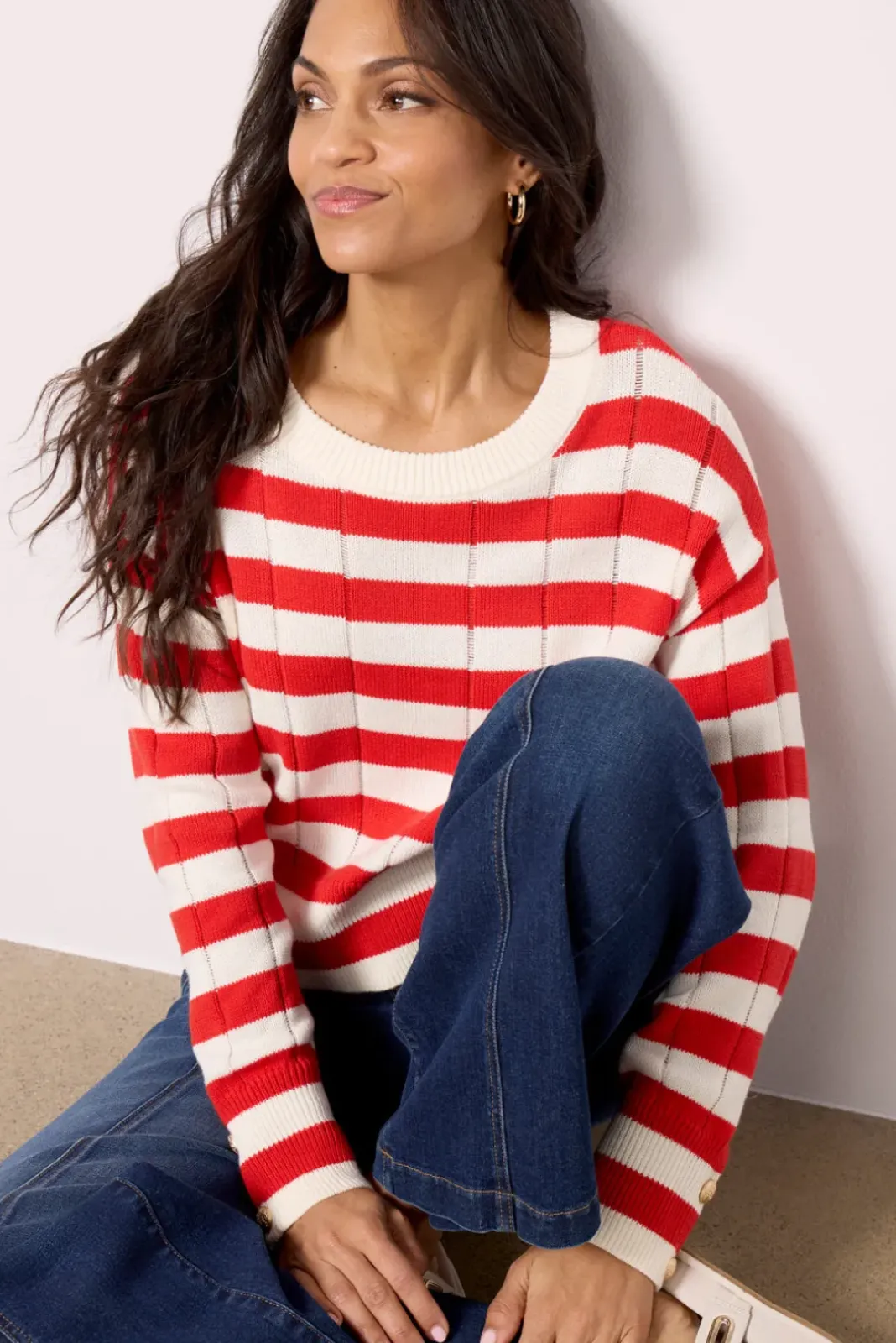 Sweaters<EVEREVE Shayla Pullover Red/White