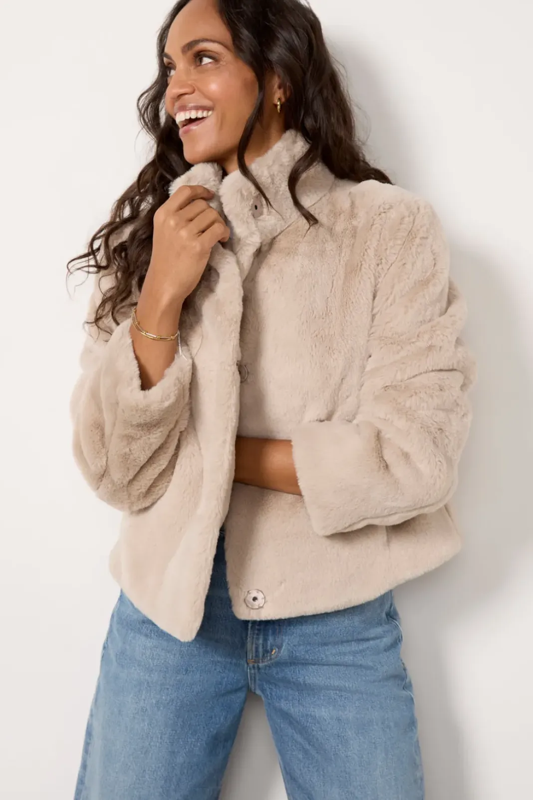 Blazers & Jackets<VELVET Sheena Fur Coat Ash