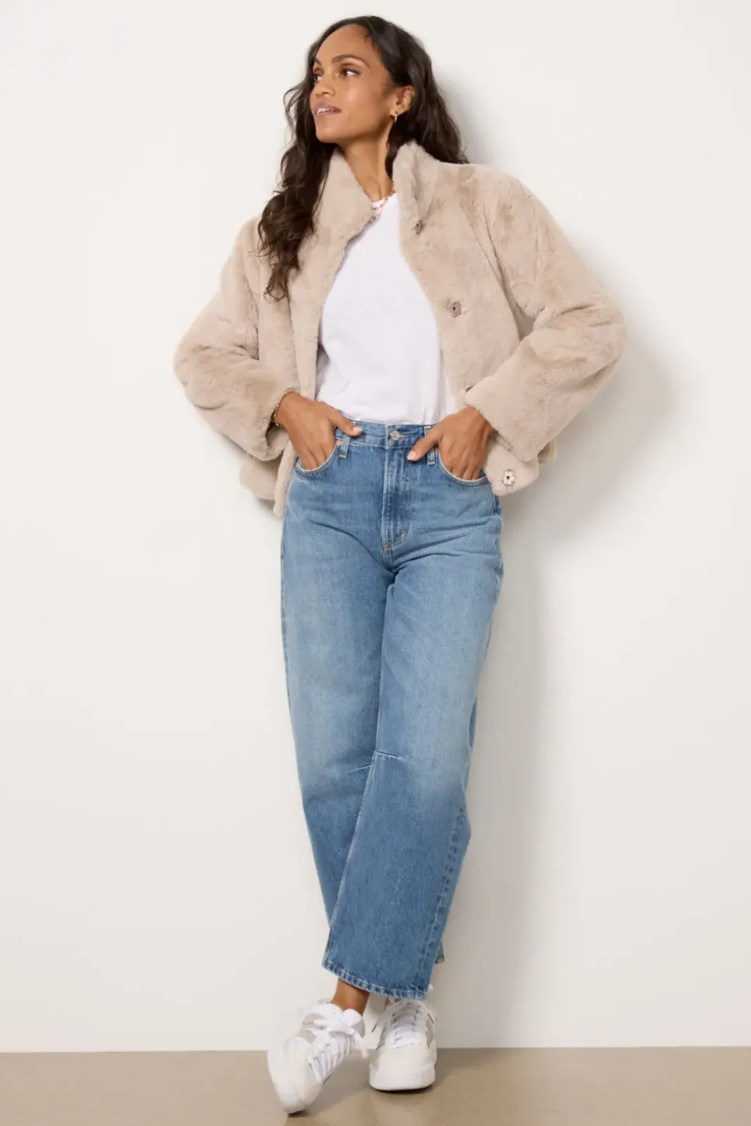 Blazers & Jackets<VELVET Sheena Fur Coat Ash