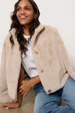 Blazers & Jackets<VELVET Sheena Fur Coat Ash