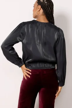 Tops & Tees<CLOTH AND STONE Shimmer Blouse Midnightclint