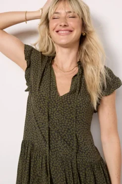 Dresses<SUNDRY Short Femme Dress Olive