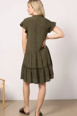 Dresses<SUNDRY Short Femme Dress Olive