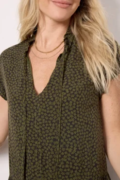 Dresses<SUNDRY Short Femme Dress Olive