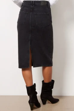 Skirts<PAIGE Siren Midi Skirt Pitchdark