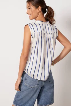 Tops & Tees<EVEREVE Skylar Drapey Satin Top Stripe