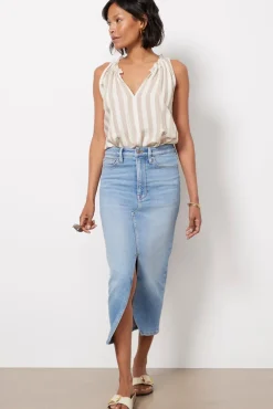 Skirts<GOOD AMERICAN Slit Front Midi Skirt Blue598