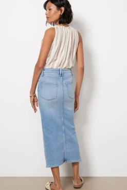 Skirts<GOOD AMERICAN Slit Front Midi Skirt Blue598
