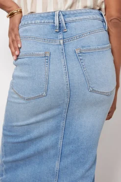 Skirts<GOOD AMERICAN Slit Front Midi Skirt Blue598