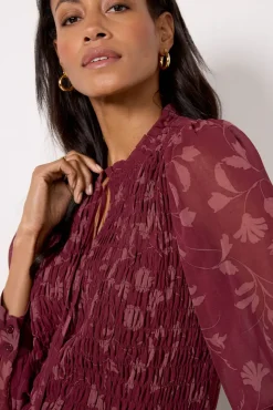 Tops & Tees<SANCTUARY Softly Smocked Blouse Darkorchid