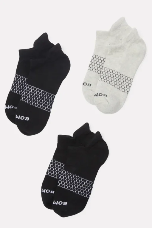 Socks<BOMBAS Solid Ankle 3 Pack Black/Grey