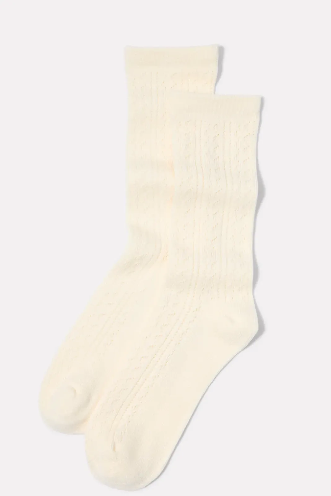 Socks<BOMBAS Solid Pointelle Lightweight Calf Softwhite