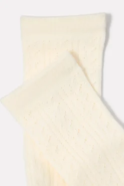 Socks<BOMBAS Solid Pointelle Lightweight Calf Softwhite