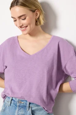 Tops & Tees<AMERICAN VINTAGE Sonoma V Neck Lilasvintage